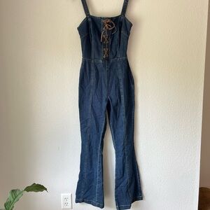 rag & bone Blue Denim Jumpsuit
